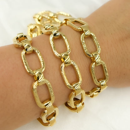 524MTGP. Gold Plated 925 Sterling Silver Monet Square Link Vintage