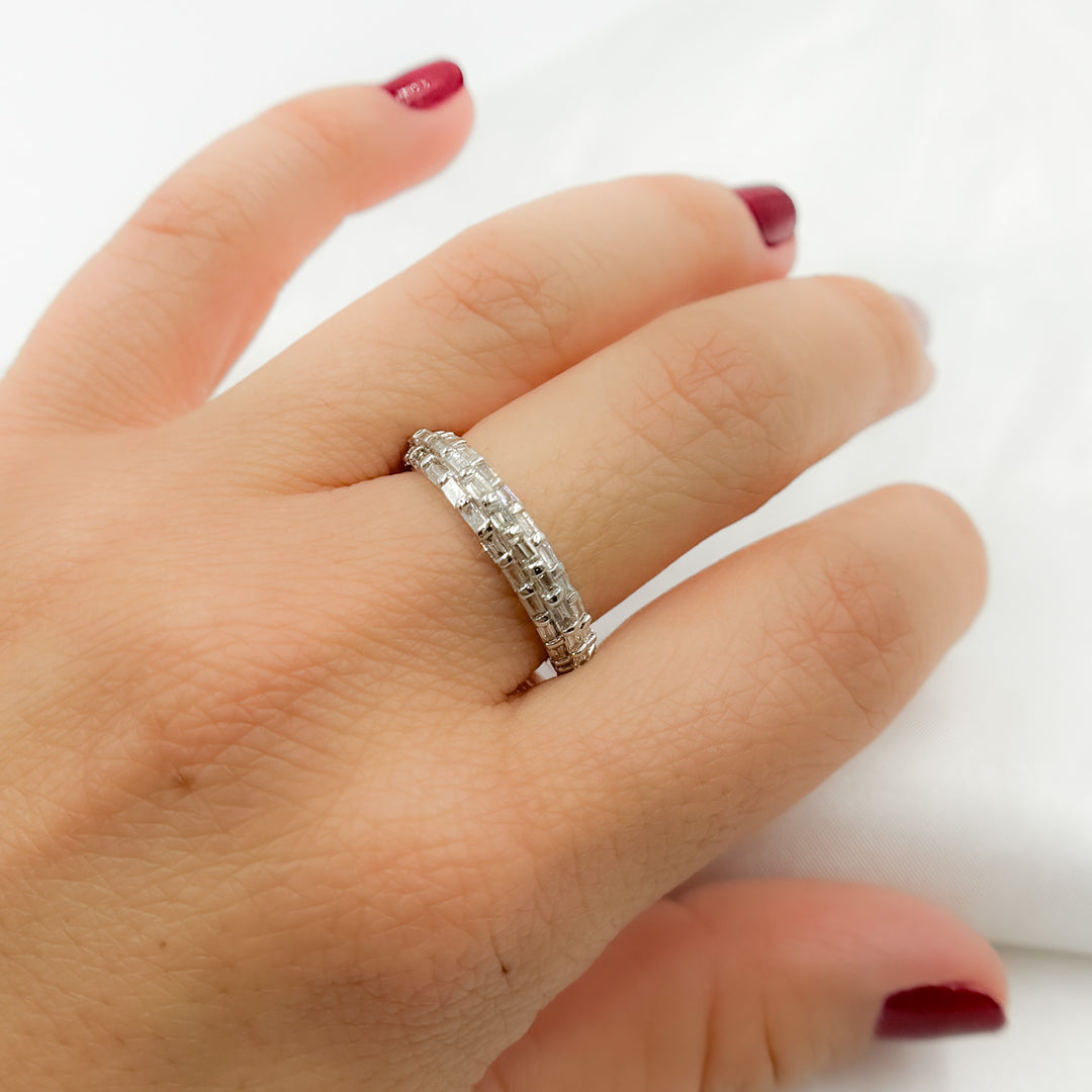 14K Solid Gold Diamond Baguette Ring. RFI17617