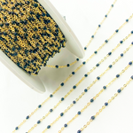 Load image into Gallery viewer, 30KFB-NF14Y. 14K Solid Yellow Gold Enamel Black Color Cable Chain
