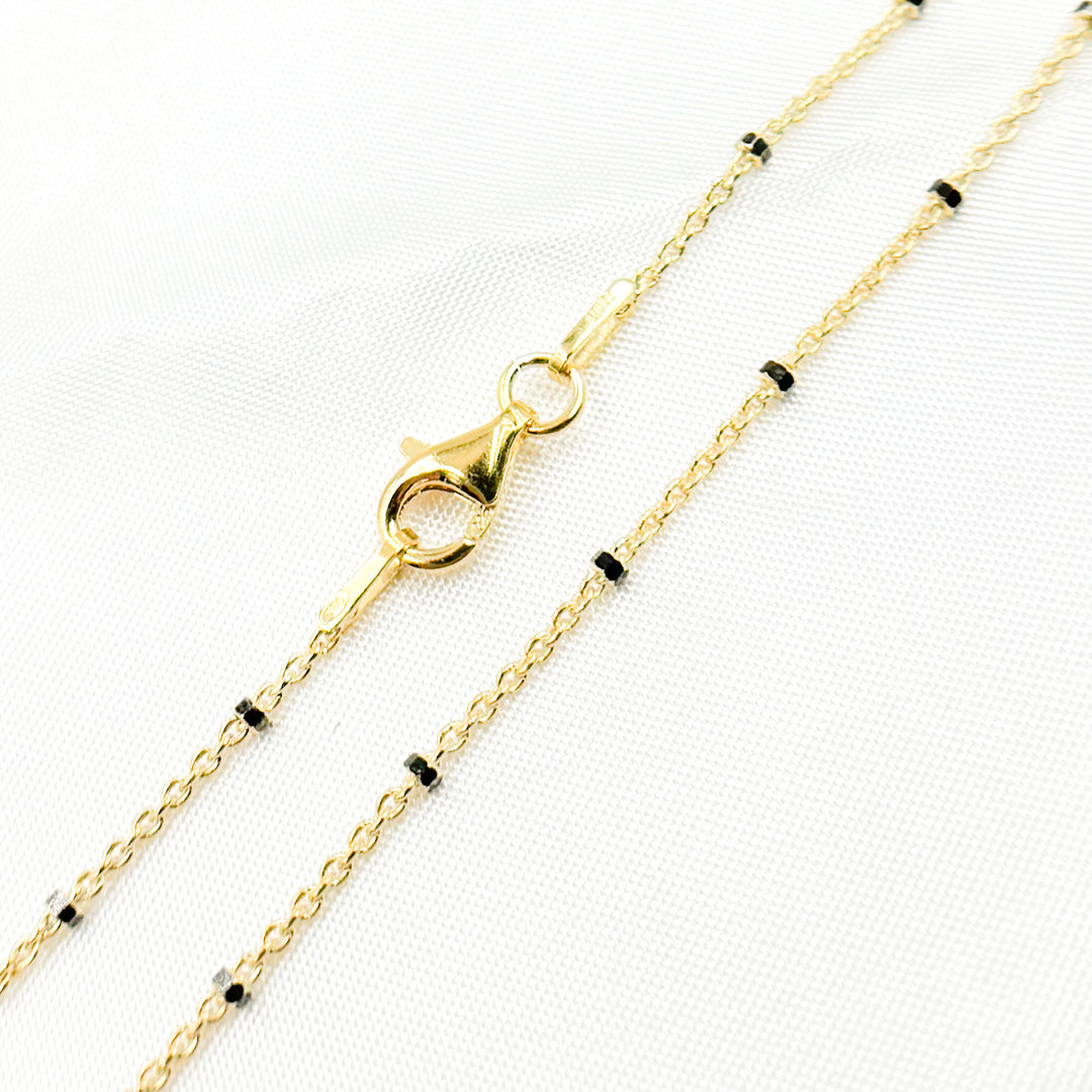 Z36GB2F. Gold Plated 925 Sterling Silver Satellite Cube Chain