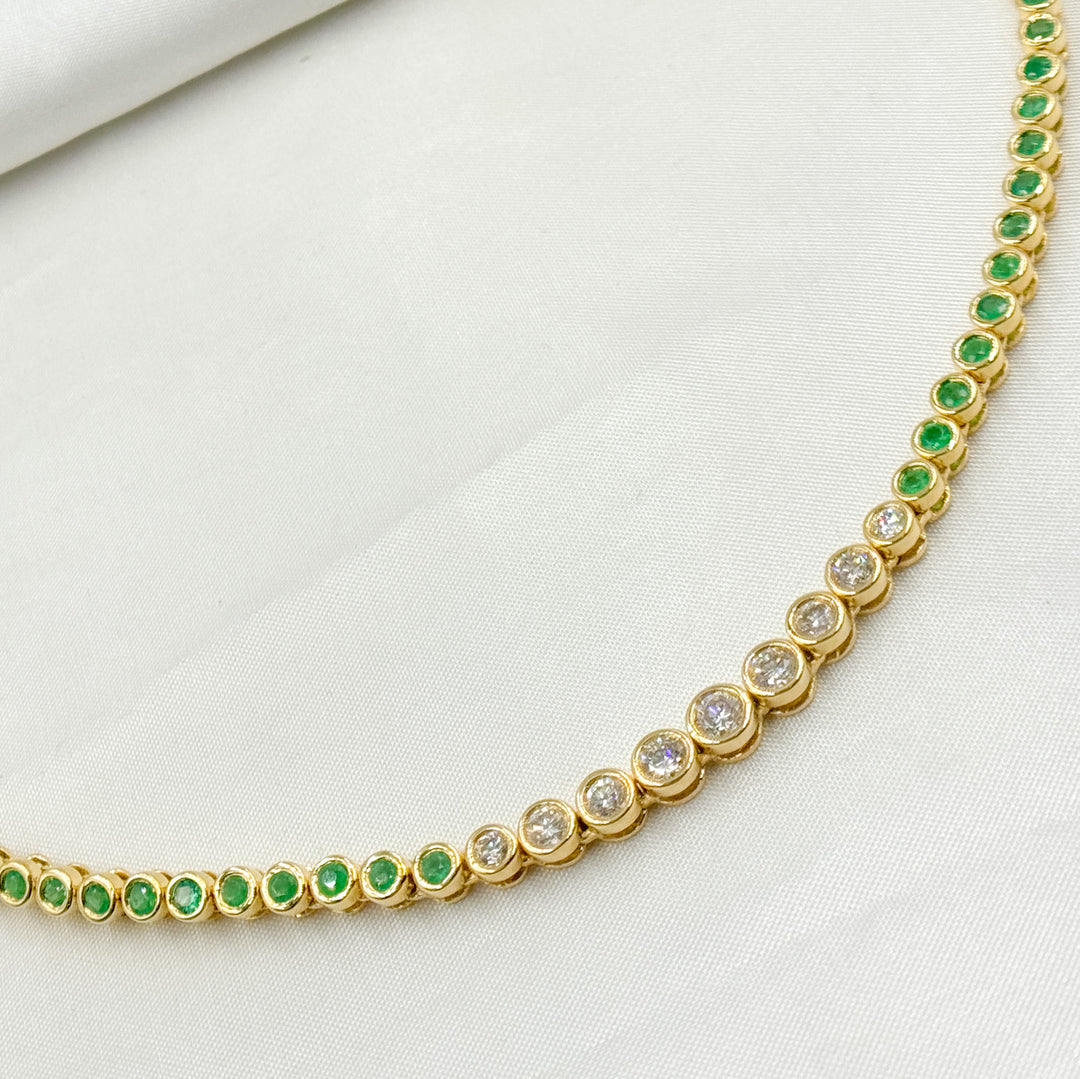 14K Solid Gold Diamond Fancy Necklace. NFK70973EM