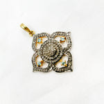 Load image into Gallery viewer, DP298. Diamond &amp; Sterling Silver Flower Pendant with Gemstone
