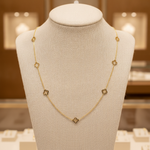 Load image into Gallery viewer, NKSET742. 14k Solid Yellow Gold Clover Link Necklace