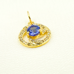 Load image into Gallery viewer, 14K Solid Gold Diamond Circle Charm. GDP129
