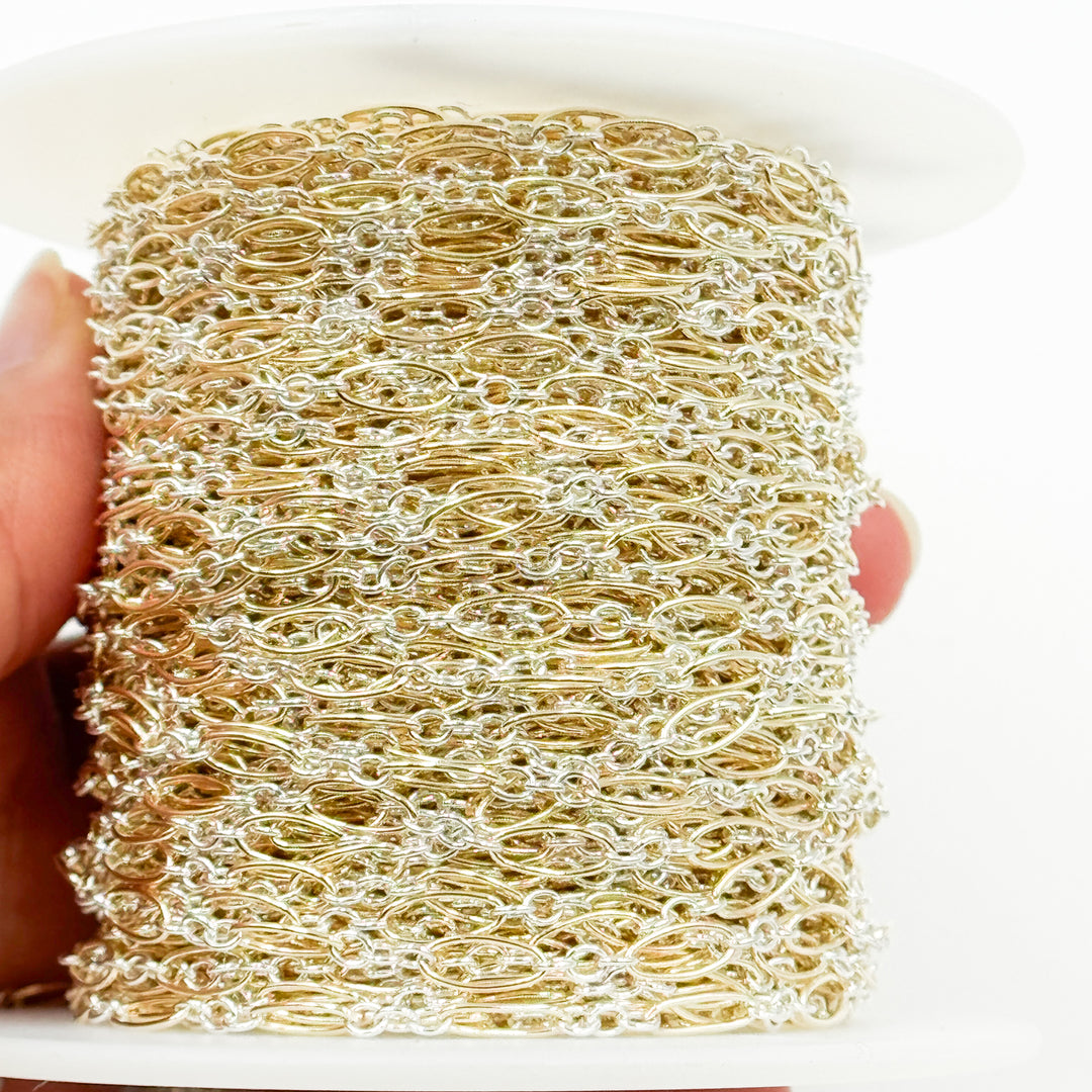 1023SS+GF. Two Tone Oval and Round Links Chain