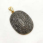 Load image into Gallery viewer, DP012. Diamond Sterling Silver Oval Pendant
