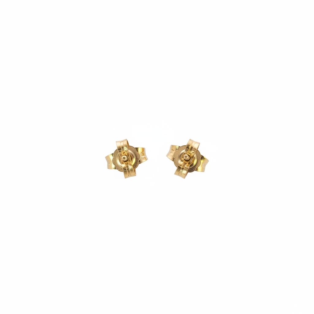 EFD54274. 14K Solid Gold Diamond Heart Earrings
