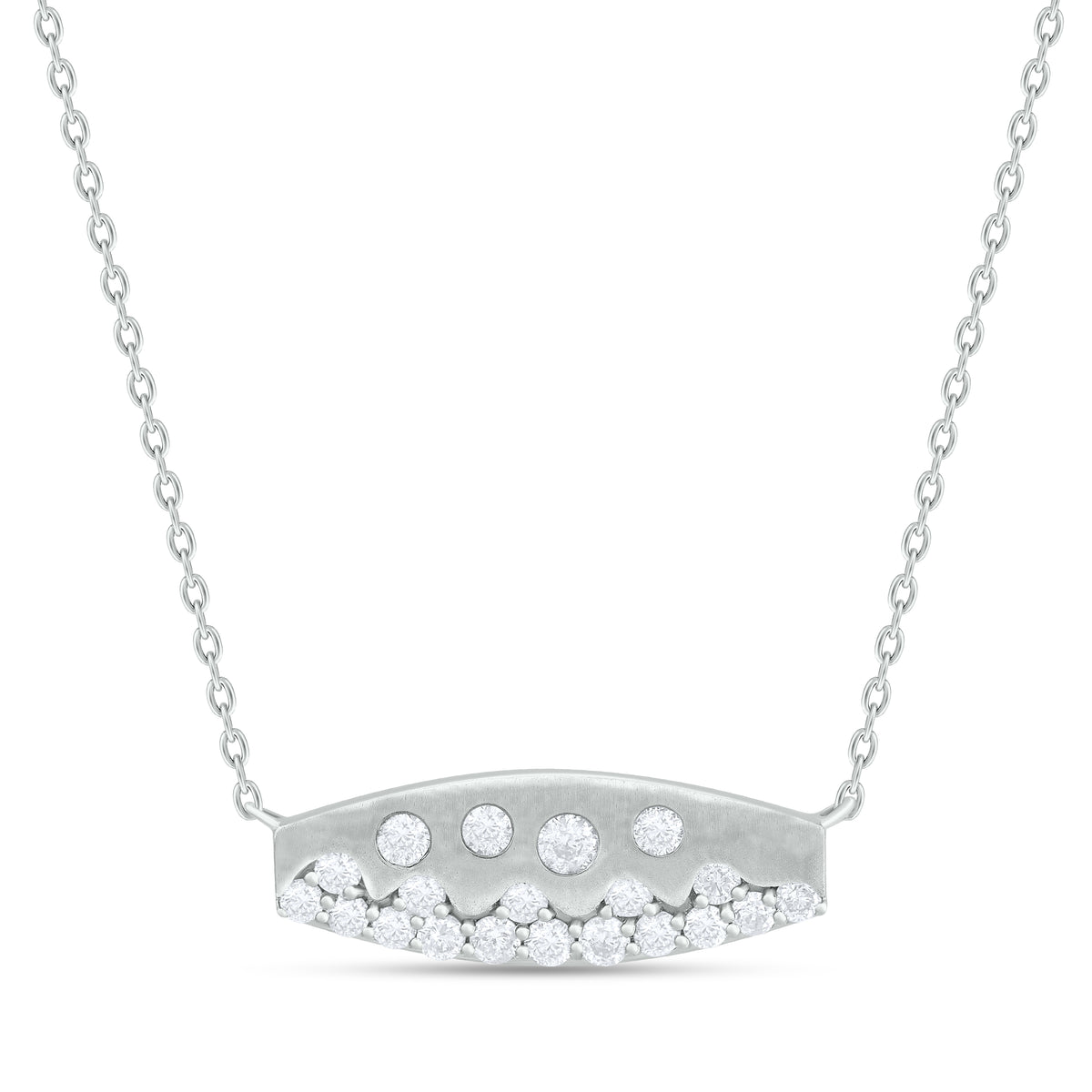 NT405737. 14K Solid Gold Diamond Bar Necklace