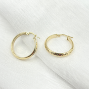14K Tri-Tone Gold Earrings Circle Shape Hoop