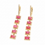 Load image into Gallery viewer, GDT501RB. 14k Solid Gold Diamond and Ruby Dangle Earrings