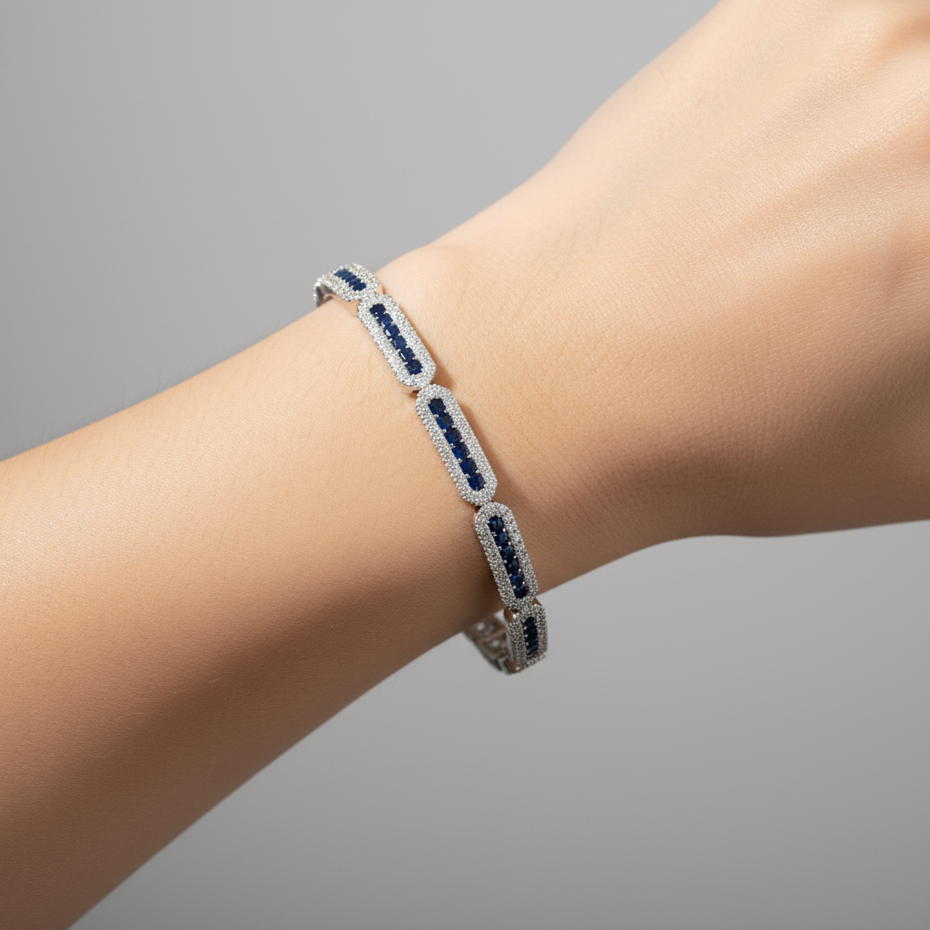 OB401633. 14K Solid Gold Gemstone Bangle