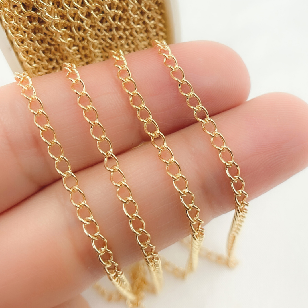 14k Yellow Gold Filled Cable Link Chain. V208GF