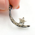 Load image into Gallery viewer, DC403. Diamond Sterling Silver Moon and Star Pendant
