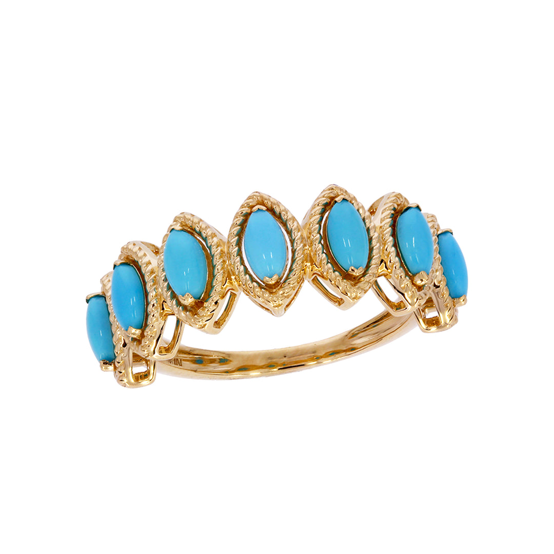 RAZ02180TQ. 14K Solid Gold Turquoise Gemstone Ring