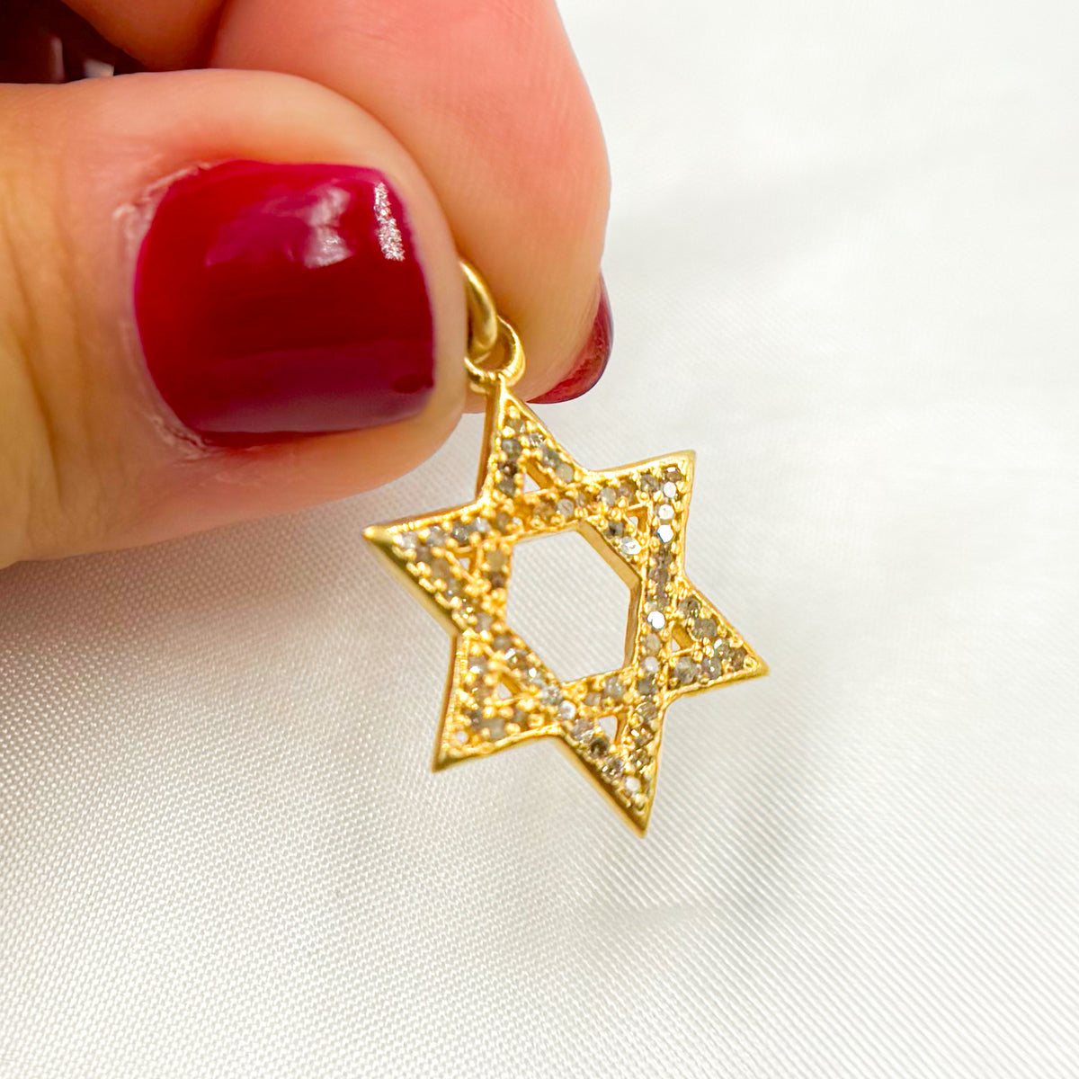 DC429. Diamond Silver Star of David Pendant