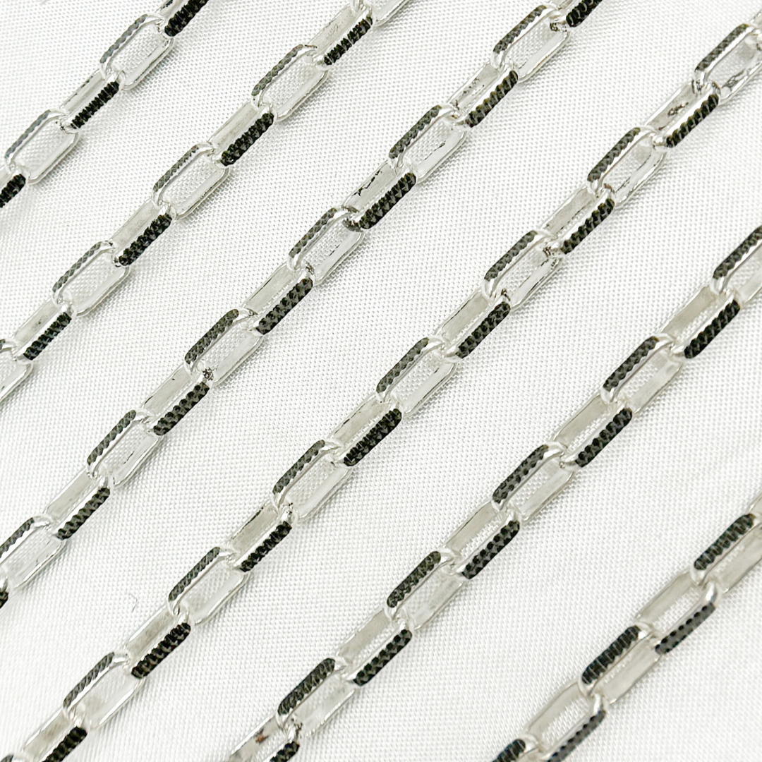 Two Tone Black Rhodium and 925 Sterling Silver Paperclip Chains