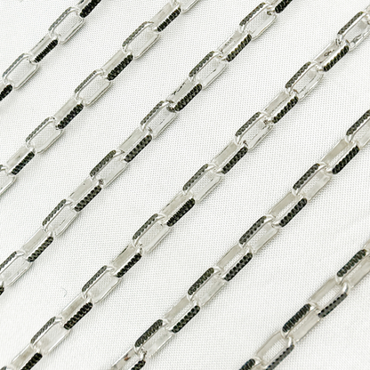 Two Tone Black Rhodium and 925 Sterling Silver Paperclip Chains