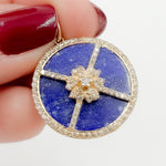 Load image into Gallery viewer, KG159. 14K Gold Flower Round Pendant