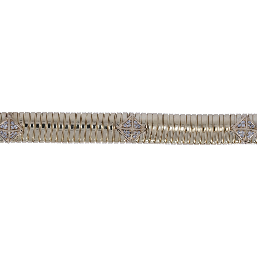 BFG61283. 14K Solid Gold Elegant Diamond Bangle