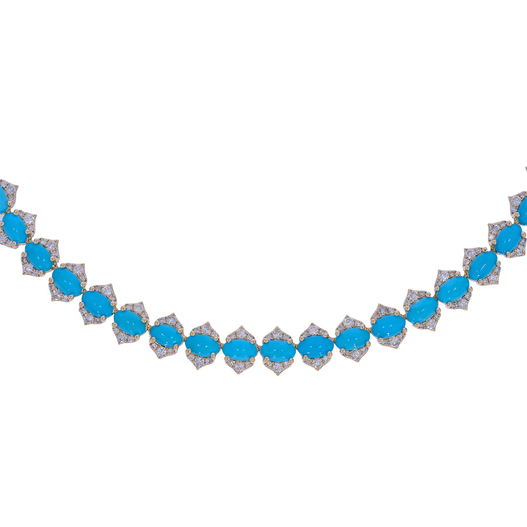 CN96415. 14K Solid Gold Diamond and Gemstone Necklace