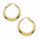 Load image into Gallery viewer, GER131. 14K Solid Gold Hollow Hoop Earrings