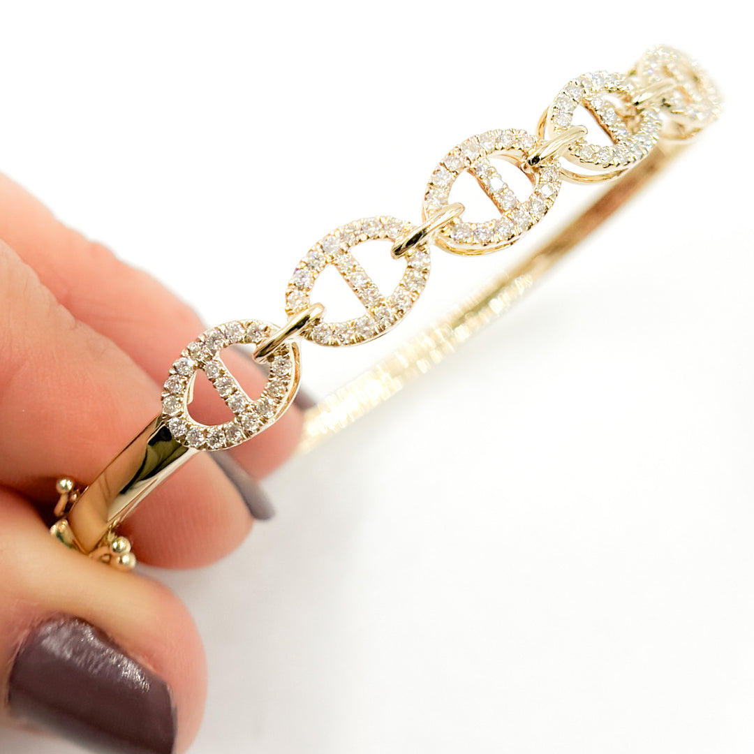 BNH68576. 14K Solid Gold Diamond Bangle