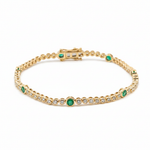 Load image into Gallery viewer, BTL65393EM. 14k Solid Gold Diamond and Gemstone Tennis Bracelet