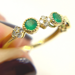 Load image into Gallery viewer, 14K Solid Gold Diamond and Emerald Ring. RAC01373EM
