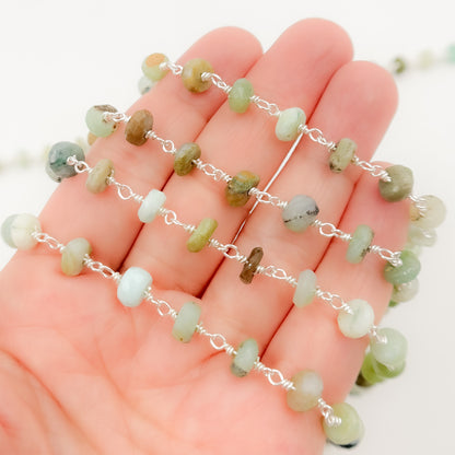 Opal Sterling Silver Wire Chain