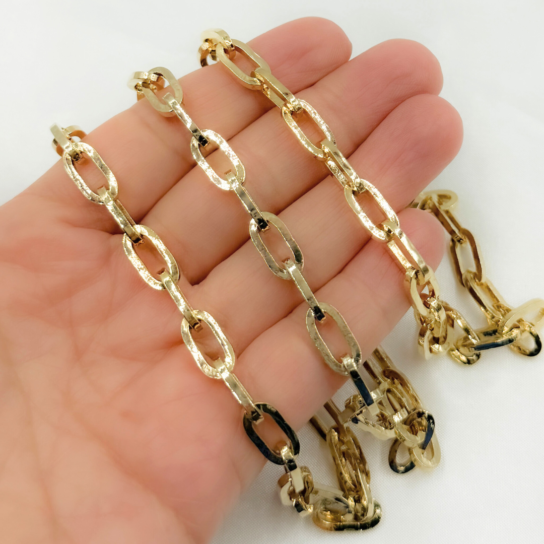 Gold Plated 925 Sterling Silver Thick Paperclip Chain