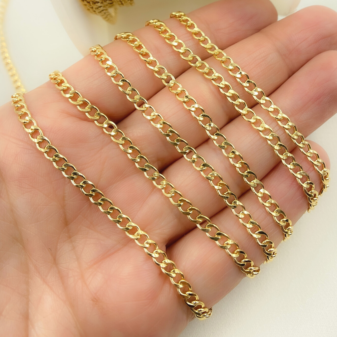 14K Gold Filled Flat Curb Link Chain. 2810CHRGF