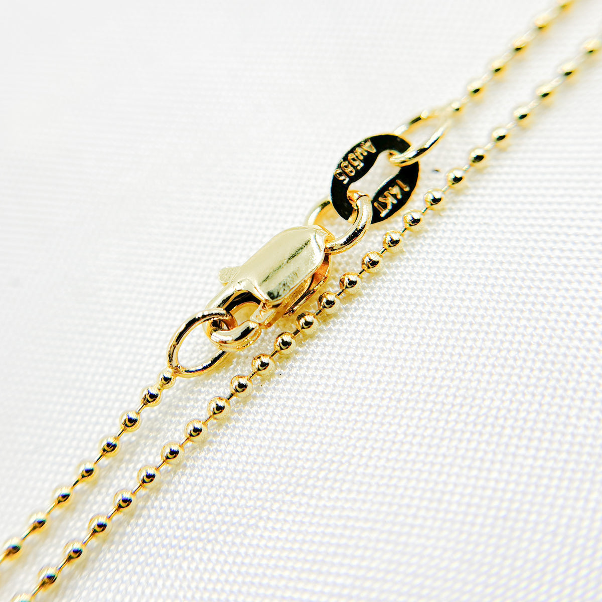 14K Solid Gold Ball Necklace