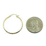 Load image into Gallery viewer, GER64. 14K Gold Diamond Cut Hollow Hoop Earrings