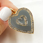 Load image into Gallery viewer, DP571A. Diamond Sterling Silver Heart Enamel Pendant
