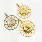 Load image into Gallery viewer, DP689. Diamond Sterling Silver Sun Pendant
