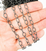 Load image into Gallery viewer, Black Rhodium 925 Sterling Silver Twisted Oval Link Chain. BR21
