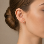 Load image into Gallery viewer, ER412616Y. 14k Solid Yellow Gold Diamond Flower Studs