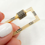 Load image into Gallery viewer, DC083A. Diamond Sterling Silver Rectangle Enamel Carabiner Clasp
