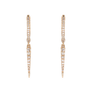 DER00164. 14K Solid Gold and Diamonds Dangle Earrings