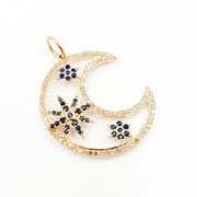 14K Gold Moon Pendant
