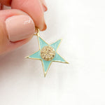 Load image into Gallery viewer, DP773A. Diamond Sterling Silver Star Enamel Pendant
