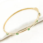 Load image into Gallery viewer, BNZ68414EM. 14K Solid Yellow Gold and Emerald Bangle

