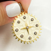 Shop Diamond Sterling Silver Round Star Enamel Pendant