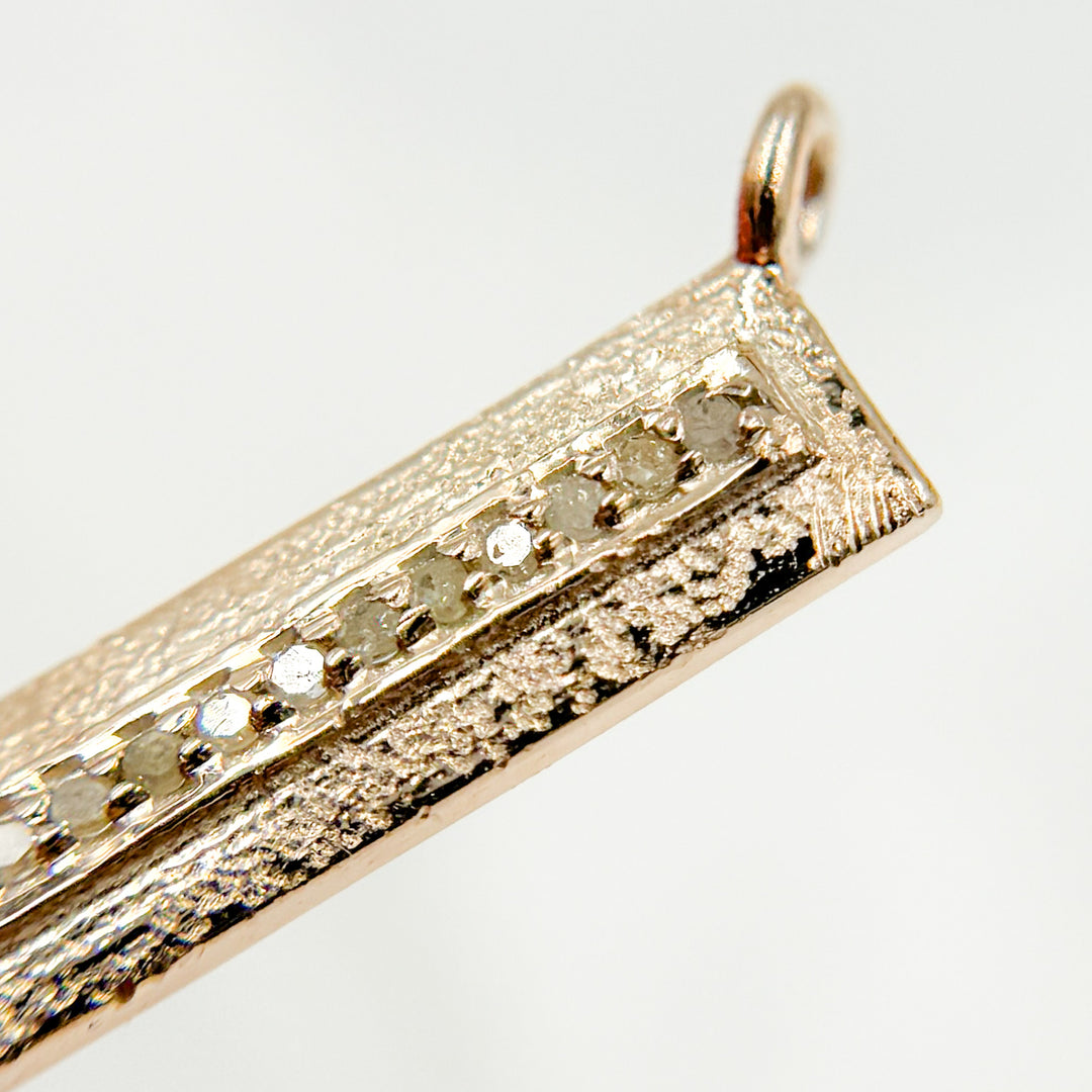 DC222. Diamond Sterling Silver Rectangle Pendant