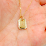 Load image into Gallery viewer, 14K Solid Gold Rectangle Charm with Diamonds. PFC32664Y
