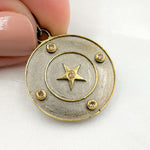 Load image into Gallery viewer, DP793. Diamond Sterling Silver Round Star Pendant
