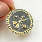 Load image into Gallery viewer, DP558A. Diamond Sterling Silver Round Enamel Pendant
