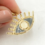 Load image into Gallery viewer, DP567A. Diamond Sterling Silver Eye Enamel Pendant
