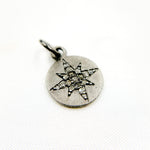 Load image into Gallery viewer, DC367. Diamond Sterling Silver Round Star Charm
