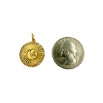 Load image into Gallery viewer, 14K Solid Gold with Diamonds Circle Shape with Moon Charm. GDP119
